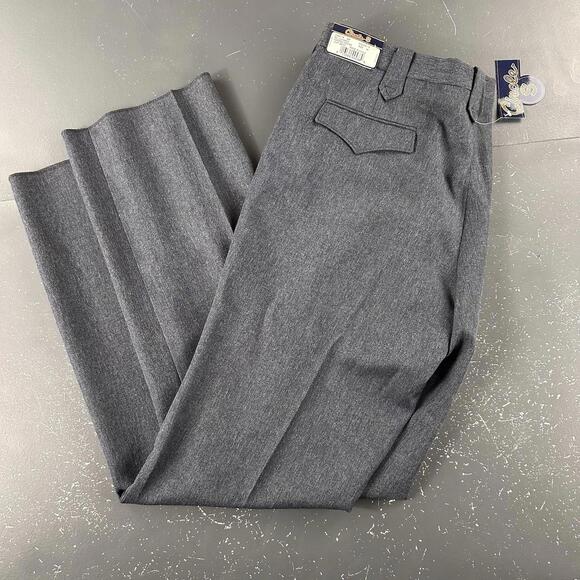 Circle S Pants Mens 42 Heather Blue Western Slacks Unhemmed Ankle Color 10 NWT - Picture 1 of 8
